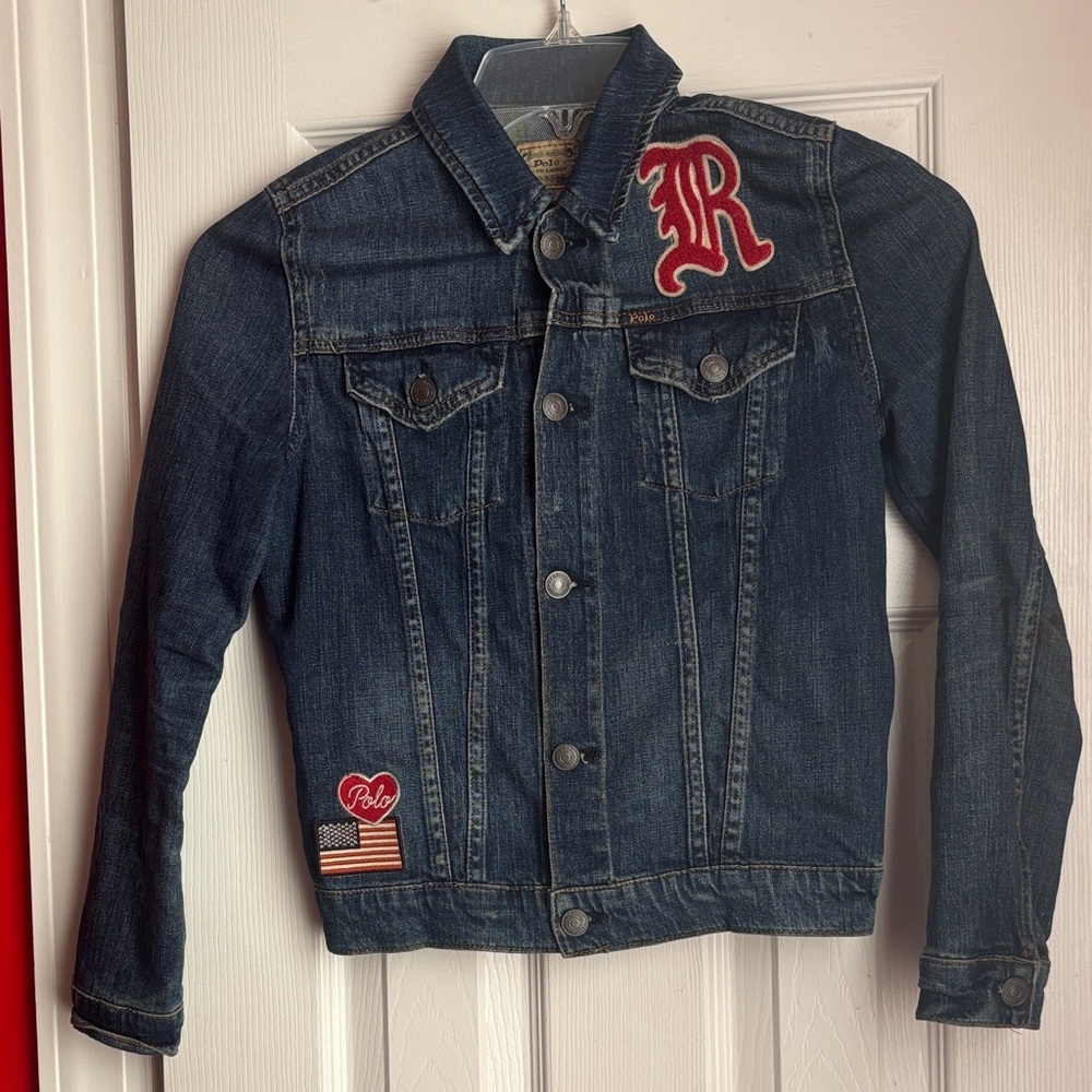 Polo by Ralph Lauren Kids Blue Denim Jacket with Red Accents